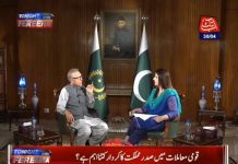 President Of Pakistan Dr. Arif Alvi Exclusive Interview On Abb Takk News Tonight With Fareeha Idress (30.04.19)